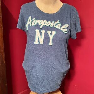 Aeropostale Embroidered Women’s Navy Graphic Top Size XL